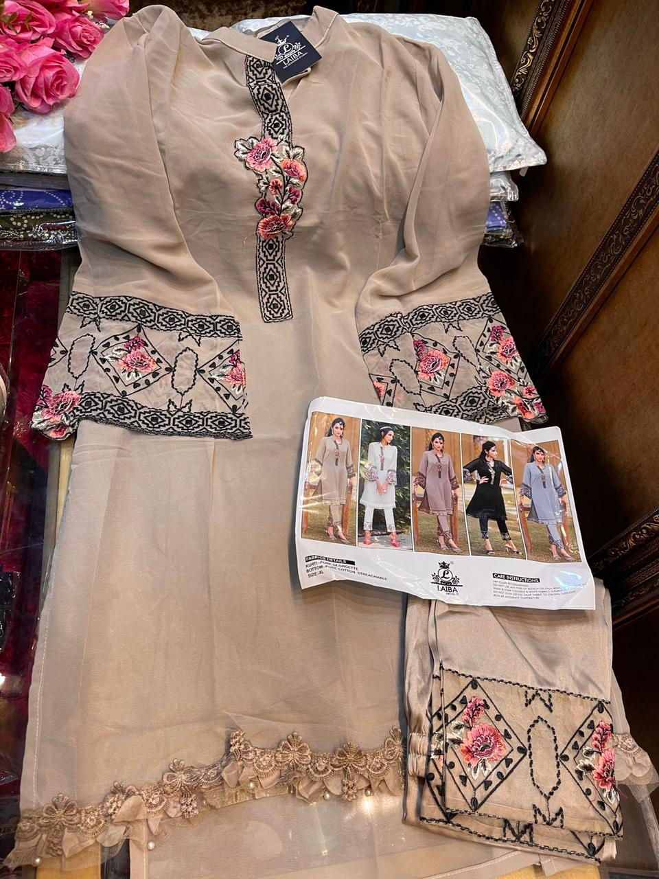Laiba Am 79 Heavy Festive Wear Georgette Latest Top With Bottom Collection